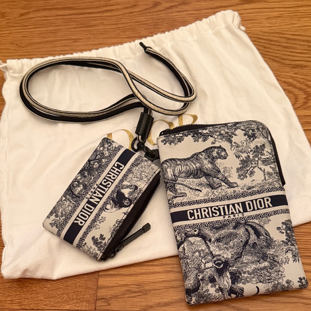 DiorTravel Blue Toile De Jouy set of crossbody pouches